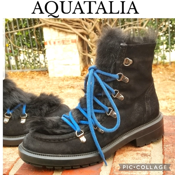 Aquatalia Fox Fur and Shearling Lined Boots Size 7